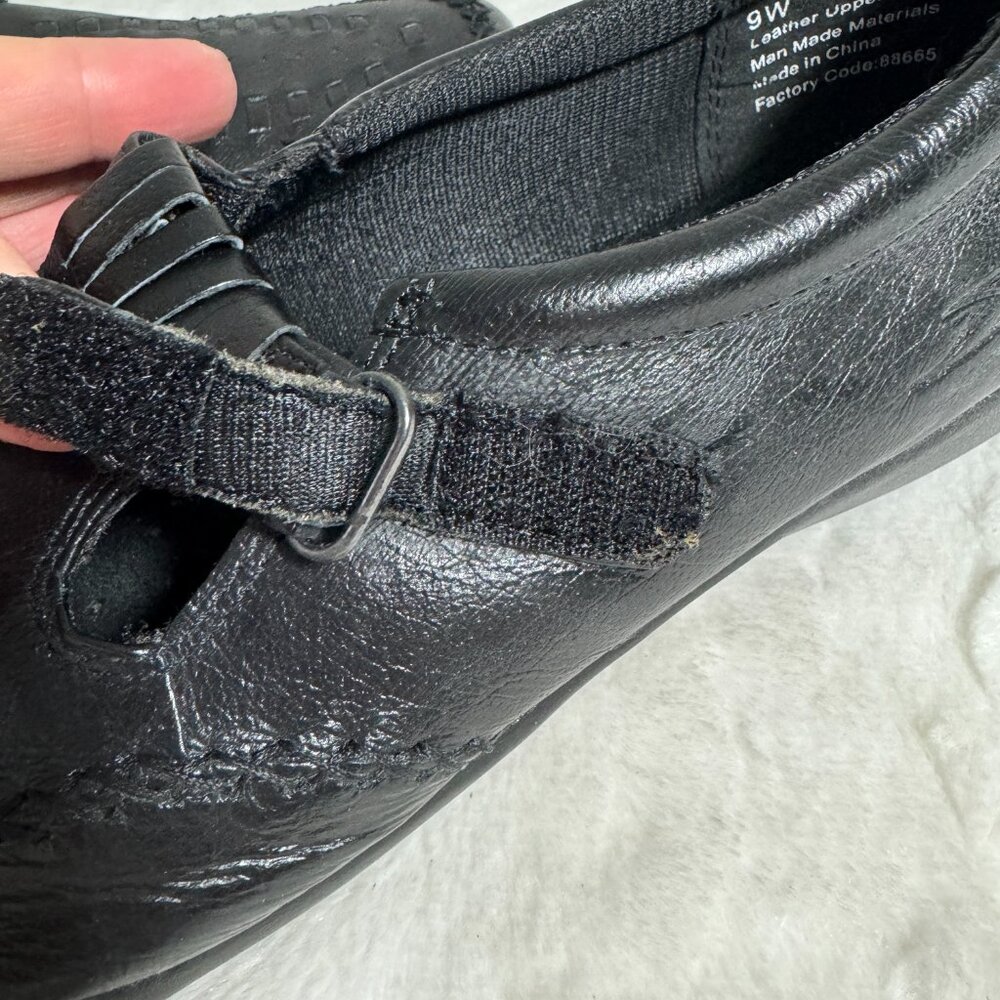 Dr. Scholl's E1P-01 Black Leather Slip On Loafer Women Size 9W - Picture 8 of 9